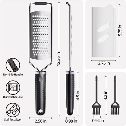 Cheese Grater,12 inch Coarse Grater with Non-Slip Handle | Dishwasher Safe,Sharp Blade,Safety and Stability