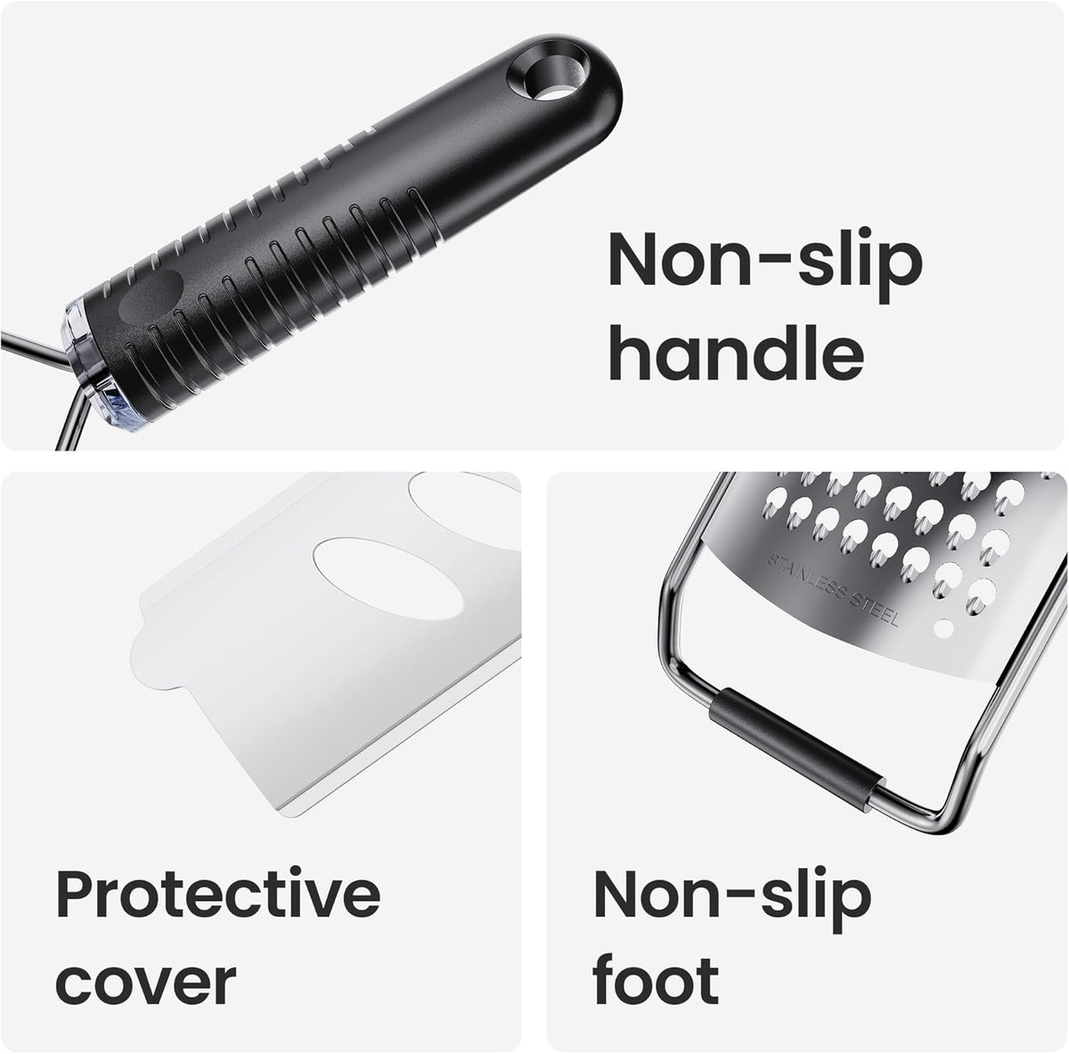 Cheese Grater,12 inch Coarse Grater with Non-Slip Handle | Dishwasher Safe,Sharp Blade,Safety and Stability