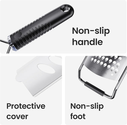 Cheese Grater,12 inch Coarse Grater with Non-Slip Handle | Dishwasher Safe,Sharp Blade,Safety and Stability