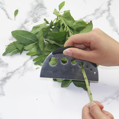 Herb Stripper and Herb Cutter 2 in 1,Herb Stripping Tool Herb Chopper Cilantro Chopper Best Kitchen Gadgets Presents for RV Owners Campers Chefs and Cooking Lovers,1PCS,Green,Stainless Steel