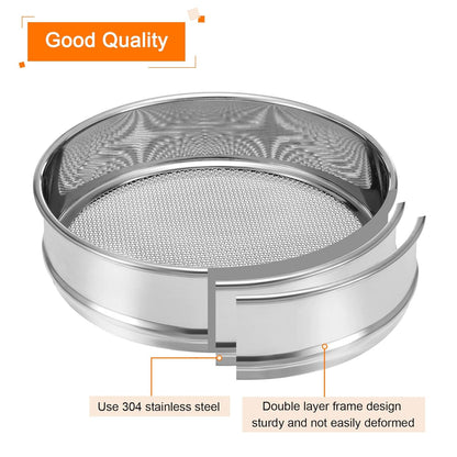 10 Mesh Lab Sieve, 8" Diameter Test Sieve 304 Stainless Steel Wire Cloth (2mm) for Industrial Laboratory - Colors B