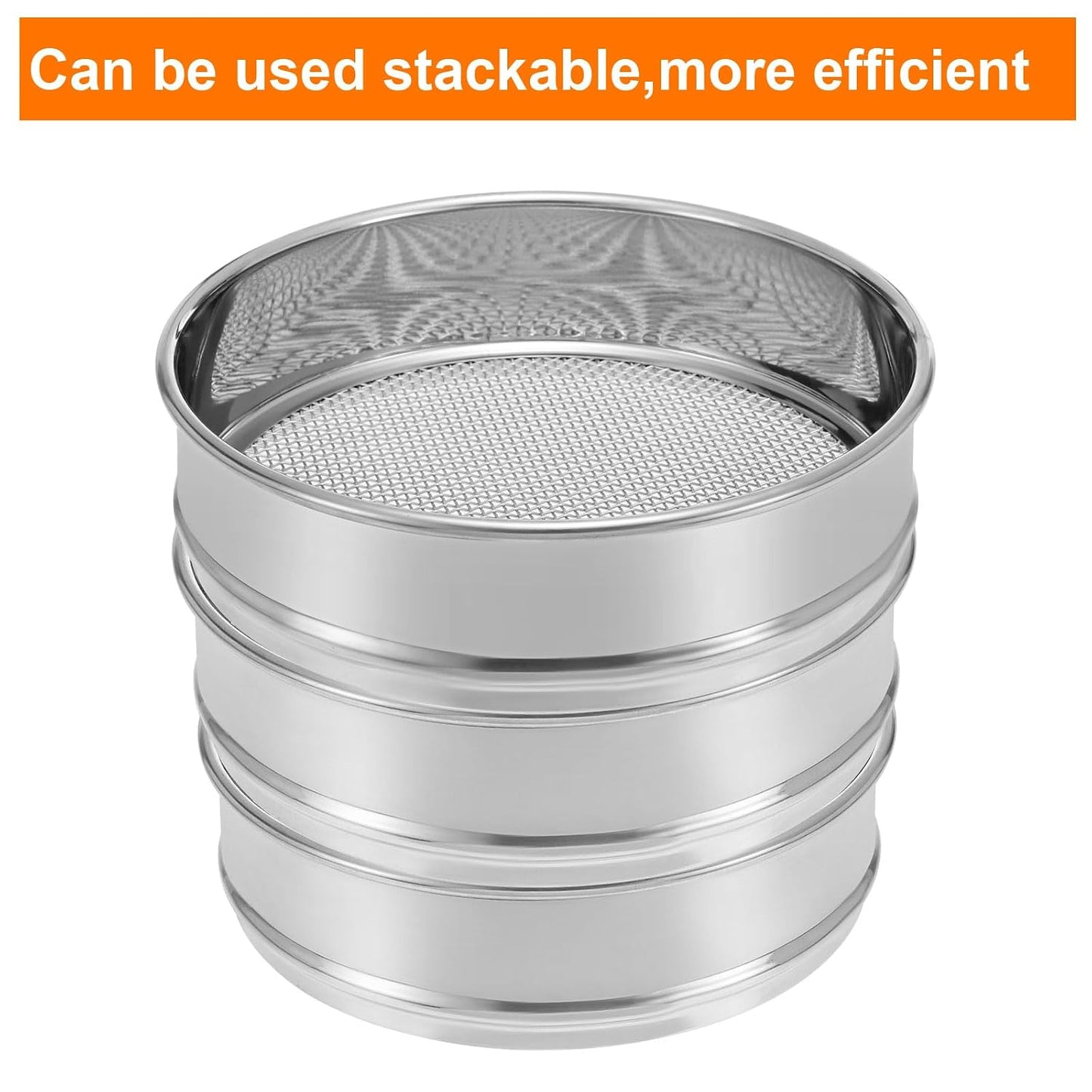 10 Mesh Lab Sieve, 8" Diameter Test Sieve 304 Stainless Steel Wire Cloth (2mm) for Industrial Laboratory - Colors B