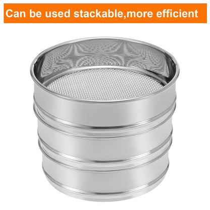 10 Mesh Lab Sieve, 8" Diameter Test Sieve 304 Stainless Steel Wire Cloth (2mm) for Industrial Laboratory - Colors B