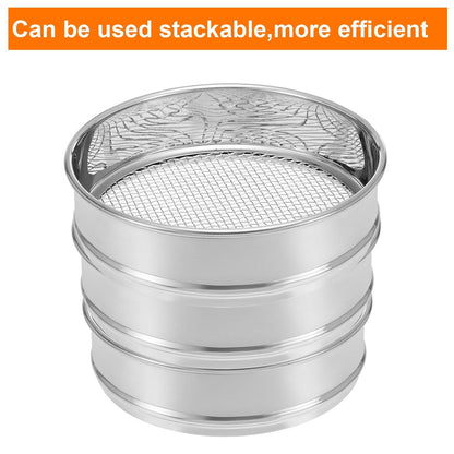 10 Mesh Lab Sieve, 8" Diameter Test Sieve 304 Stainless Steel Wire Cloth (2mm) for Industrial Laboratory - Colors B