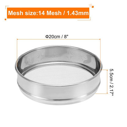 10 Mesh Lab Sieve, 8" Diameter Test Sieve 304 Stainless Steel Wire Cloth (2mm) for Industrial Laboratory - Colors B