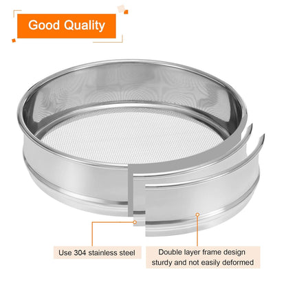 10 Mesh Lab Sieve, 8" Diameter Test Sieve 304 Stainless Steel Wire Cloth (2mm) for Industrial Laboratory - Colors B