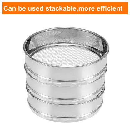 10 Mesh Lab Sieve, 8" Diameter Test Sieve 304 Stainless Steel Wire Cloth (2mm) for Industrial Laboratory - Colors B