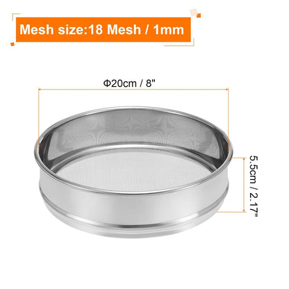 10 Mesh Lab Sieve, 8" Diameter Test Sieve 304 Stainless Steel Wire Cloth (2mm) for Industrial Laboratory - Colors B