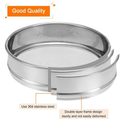 10 Mesh Lab Sieve, 8" Diameter Test Sieve 304 Stainless Steel Wire Cloth (2mm) for Industrial Laboratory - Colors B