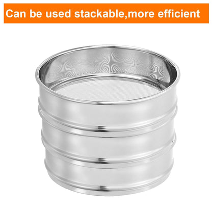 10 Mesh Lab Sieve, 8" Diameter Test Sieve 304 Stainless Steel Wire Cloth (2mm) for Industrial Laboratory - Colors B