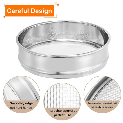 10 Mesh Lab Sieve, 8" Diameter Test Sieve 304 Stainless Steel Wire Cloth (2mm) for Industrial Laboratory - Colors B