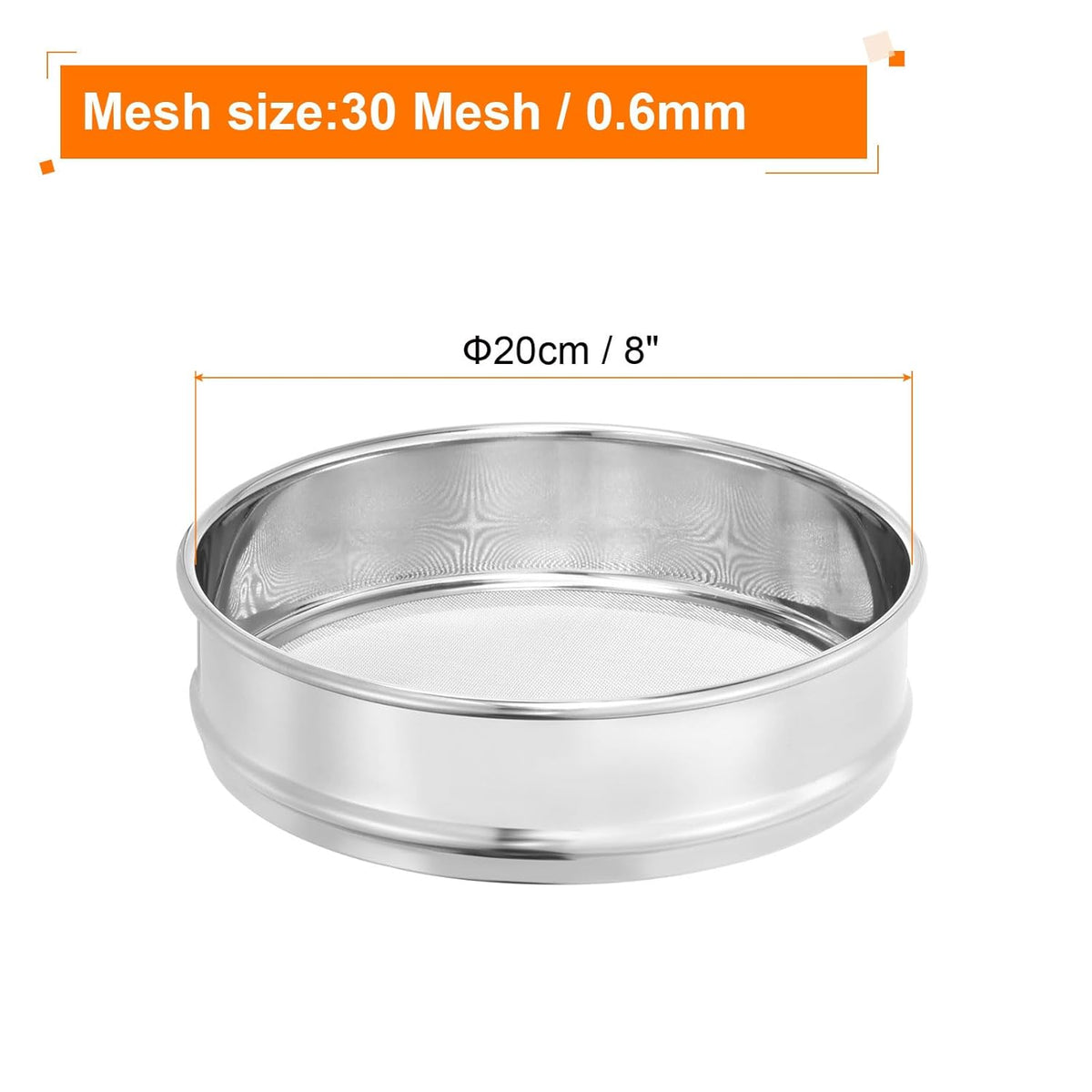 10 Mesh Lab Sieve, 8" Diameter Test Sieve 304 Stainless Steel Wire Cloth (2mm) for Industrial Laboratory - Colors B