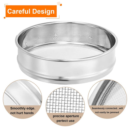 10 Mesh Lab Sieve, 8" Diameter Test Sieve 304 Stainless Steel Wire Cloth (2mm) for Industrial Laboratory - Colors B