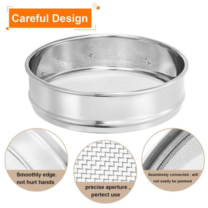 10 Mesh Lab Sieve, 8" Diameter Test Sieve 304 Stainless Steel Wire Cloth (2mm) for Industrial Laboratory - Colors B