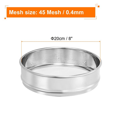 10 Mesh Lab Sieve, 8" Diameter Test Sieve 304 Stainless Steel Wire Cloth (2mm) for Industrial Laboratory - Colors B