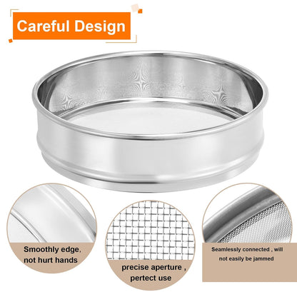 10 Mesh Lab Sieve, 8" Diameter Test Sieve 304 Stainless Steel Wire Cloth (2mm) for Industrial Laboratory - Colors B