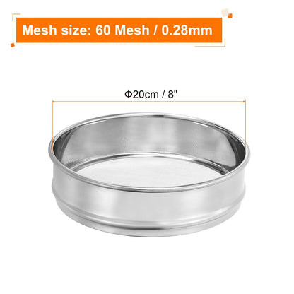 10 Mesh Lab Sieve, 8" Diameter Test Sieve 304 Stainless Steel Wire Cloth (2mm) for Industrial Laboratory - Colors B