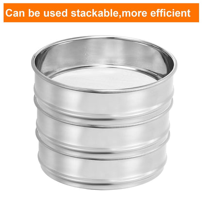 10 Mesh Lab Sieve, 8" Diameter Test Sieve 304 Stainless Steel Wire Cloth (2mm) for Industrial Laboratory - Colors B