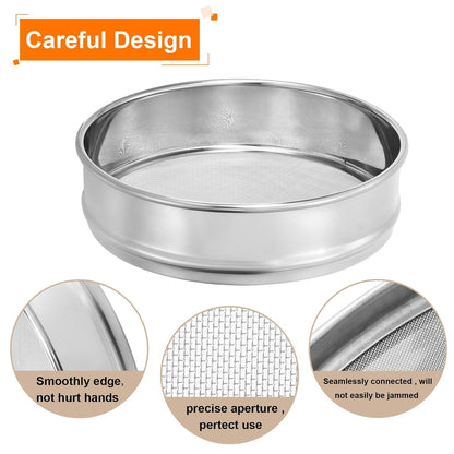 10 Mesh Lab Sieve, 8" Diameter Test Sieve 304 Stainless Steel Wire Cloth (2mm) for Industrial Laboratory - Colors B