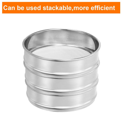 10 Mesh Lab Sieve, 8" Diameter Test Sieve 304 Stainless Steel Wire Cloth (2mm) for Industrial Laboratory - Colors B