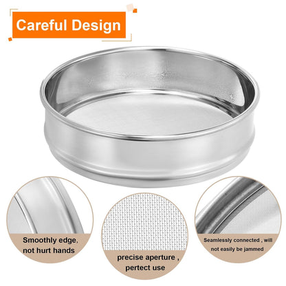10 Mesh Lab Sieve, 8" Diameter Test Sieve 304 Stainless Steel Wire Cloth (2mm) for Industrial Laboratory - Colors B