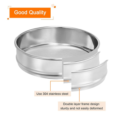 10 Mesh Lab Sieve, 8" Diameter Test Sieve 304 Stainless Steel Wire Cloth (2mm) for Industrial Laboratory - Colors B
