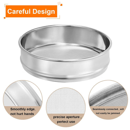 10 Mesh Lab Sieve, 8" Diameter Test Sieve 304 Stainless Steel Wire Cloth (2mm) for Industrial Laboratory - Colors B