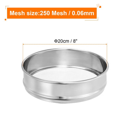 10 Mesh Lab Sieve, 8" Diameter Test Sieve 304 Stainless Steel Wire Cloth (2mm) for Industrial Laboratory - Colors B