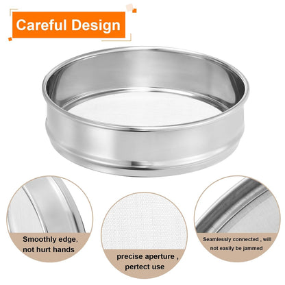 10 Mesh Lab Sieve, 8" Diameter Test Sieve 304 Stainless Steel Wire Cloth (2mm) for Industrial Laboratory - Colors B