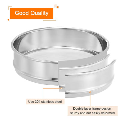 10 Mesh Lab Sieve, 8" Diameter Test Sieve 304 Stainless Steel Wire Cloth (2mm) for Industrial Laboratory - Colors B