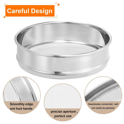 10 Mesh Lab Sieve, 8" Diameter Test Sieve 304 Stainless Steel Wire Cloth (2mm) for Industrial Laboratory - Colors B