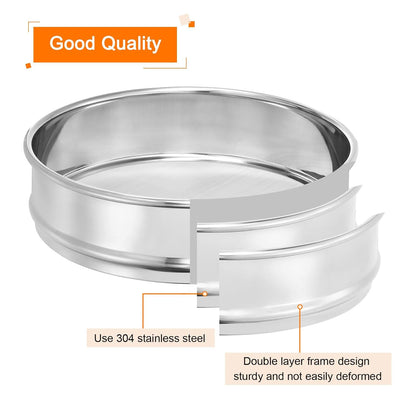 10 Mesh Lab Sieve, 8" Diameter Test Sieve 304 Stainless Steel Wire Cloth (2mm) for Industrial Laboratory - Colors B