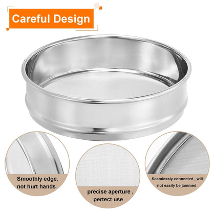 10 Mesh Lab Sieve, 8" Diameter Test Sieve 304 Stainless Steel Wire Cloth (2mm) for Industrial Laboratory - Colors B