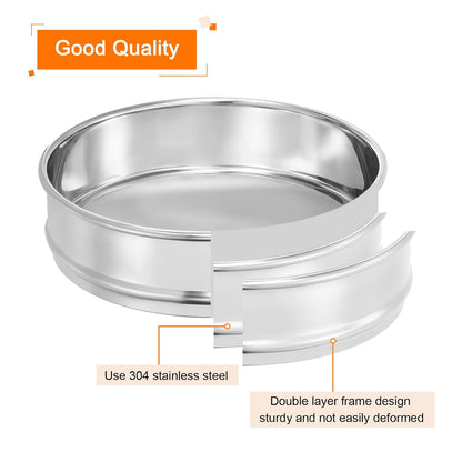 10 Mesh Lab Sieve, 8" Diameter Test Sieve 304 Stainless Steel Wire Cloth (2mm) for Industrial Laboratory - Colors B