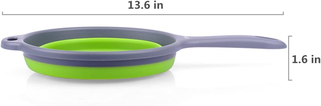 Kitchen Foldable Pasta Strainers,Collapsible Colanders with Handles,Space-Saver Folding Silicone Strainers Colander,Capacity of 2 quart (Green)