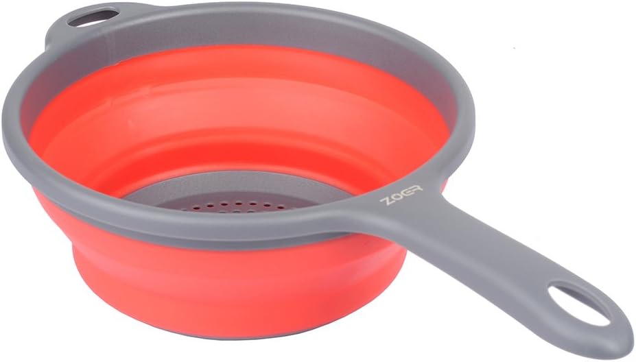 Kitchen Foldable Pasta Strainers,Collapsible Colanders with Handles,Space-Saver Folding Silicone Strainers Colander,Capacity of 2 quart (Green)