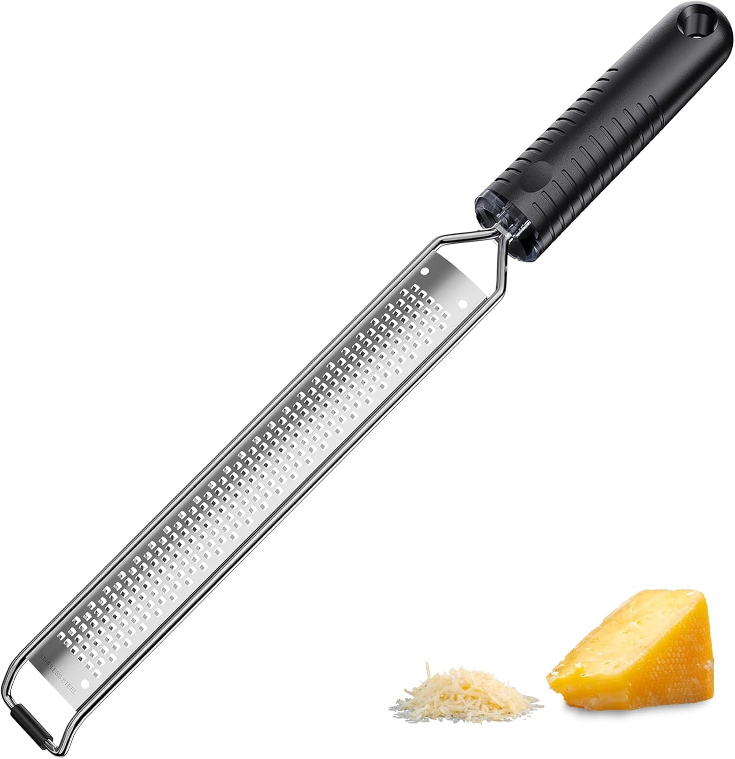 Lemon Zester Grater, 15 inch Cheese Grater with Non-Slip Handle | for Hard Cheese,Chocolate & Nut Grater; Ultra-Sharp Blades; Dishwasher Safe