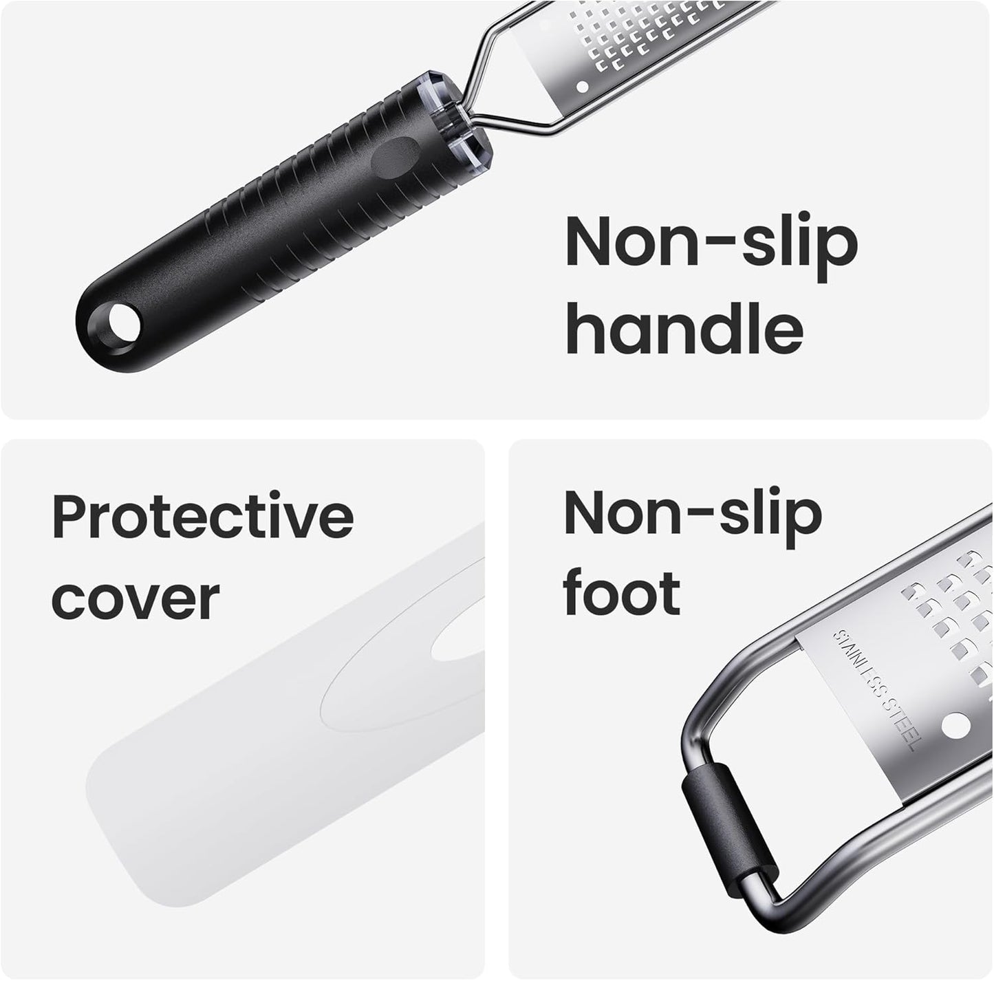 Lemon Zester Grater, 15 inch Cheese Grater with Non-Slip Handle | for Hard Cheese,Chocolate & Nut Grater; Ultra-Sharp Blades; Dishwasher Safe