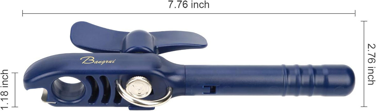 Home Kitchen Restaurant Safety Bottle Jar Wine Manual Can Opener& Professional 4-in-1 Can Opener keeps smooth edges. With a corkscrew folded in the lever. Best Gadget for Kitchen Use (Blue)