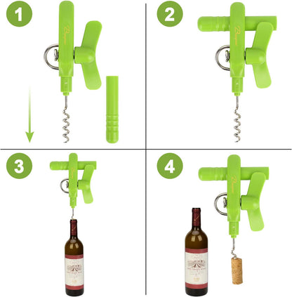 Home Kitchen Restaurant Safety Bottle Jar Wine Manual Can Opener& Professional 4-in-1 Can Opener keeps smooth edges. With a corkscrew folded in the lever. Best Gadget for Kitchen Use (Blue)