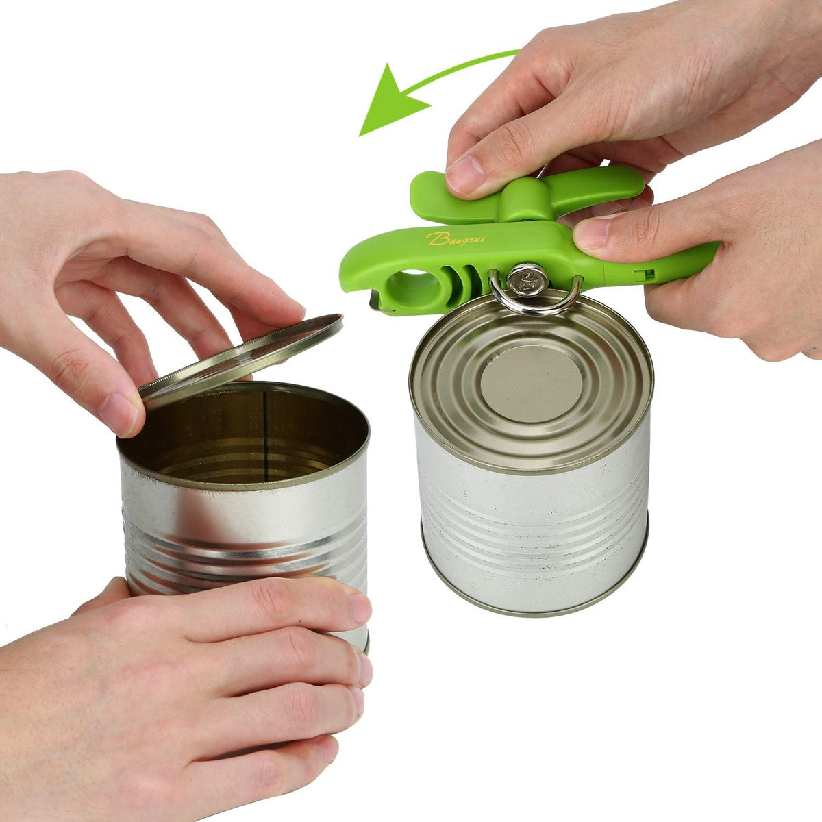 Home Kitchen Restaurant Safety Bottle Jar Wine Manual Can Opener& Professional 4-in-1 Can Opener keeps smooth edges. With a corkscrew folded in the lever. Best Gadget for Kitchen Use (Blue)
