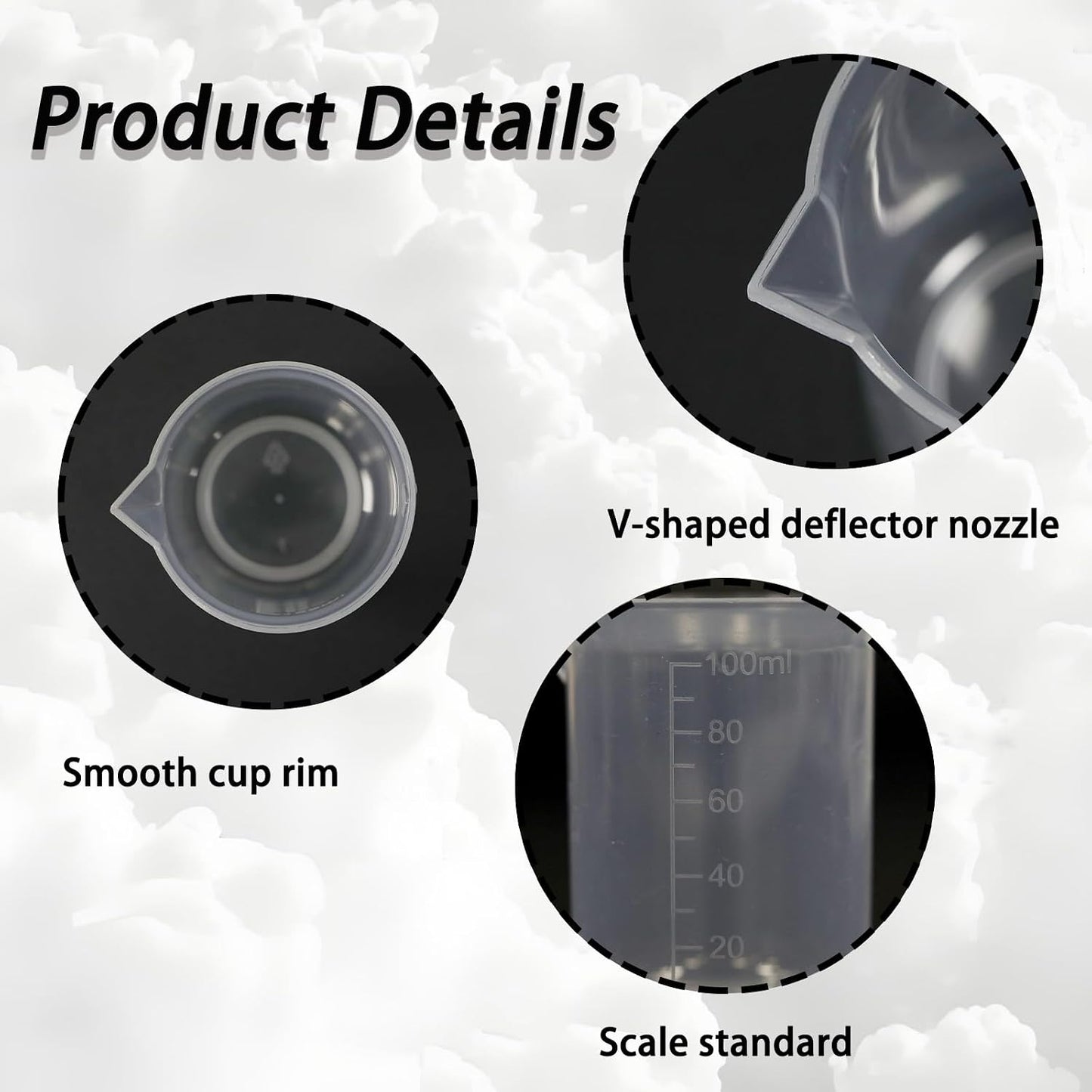 500ML Reusable Plastic Measuring Cup, Beaker Tip and Pour Measuring Containers for Kitchen Cooking Medicine Measure Tool