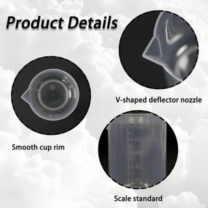500ML Reusable Plastic Measuring Cup, Beaker Tip and Pour Measuring Containers for Kitchen Cooking Medicine Measure Tool