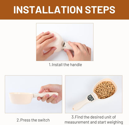 Digital Measuring Spoon Scale, Food Measuring Scoop Scale, Food Weight Scale Grams and Ounces, Polygons Measuring Spoon, ABS Kitchen Weight Scale for Food with LCD Screen, High Precision