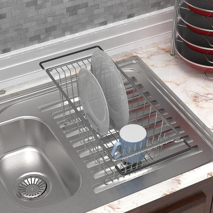 Stainless Over Sink Counter Top Dish Drainer Drying Rack