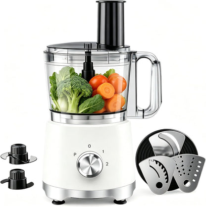 Food Processor 10.5 Cup, Multi-Functional Vegetable Choppers Food Grinder with Slicing Shredding Chopping Kneading, Suitable for Smoothie Fruit Dough, 2.6QT, Black