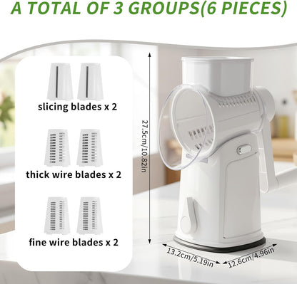 Rotary Cheese Grater, Cheese Shredder Hand Crank, Easy Clean