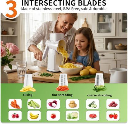 Rotary Cheese Grater, Cheese Shredder Hand Crank, Easy Clean