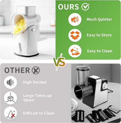 Rotary Cheese Grater, Cheese Shredder Hand Crank, Easy Clean