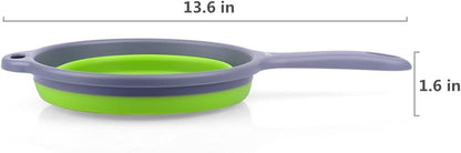 Kitchen Foldable Pasta Strainers,Collapsible Colanders with Handles,Space-Saver Folding Silicone Strainers Colander,Capacity of 2 quart (Green)